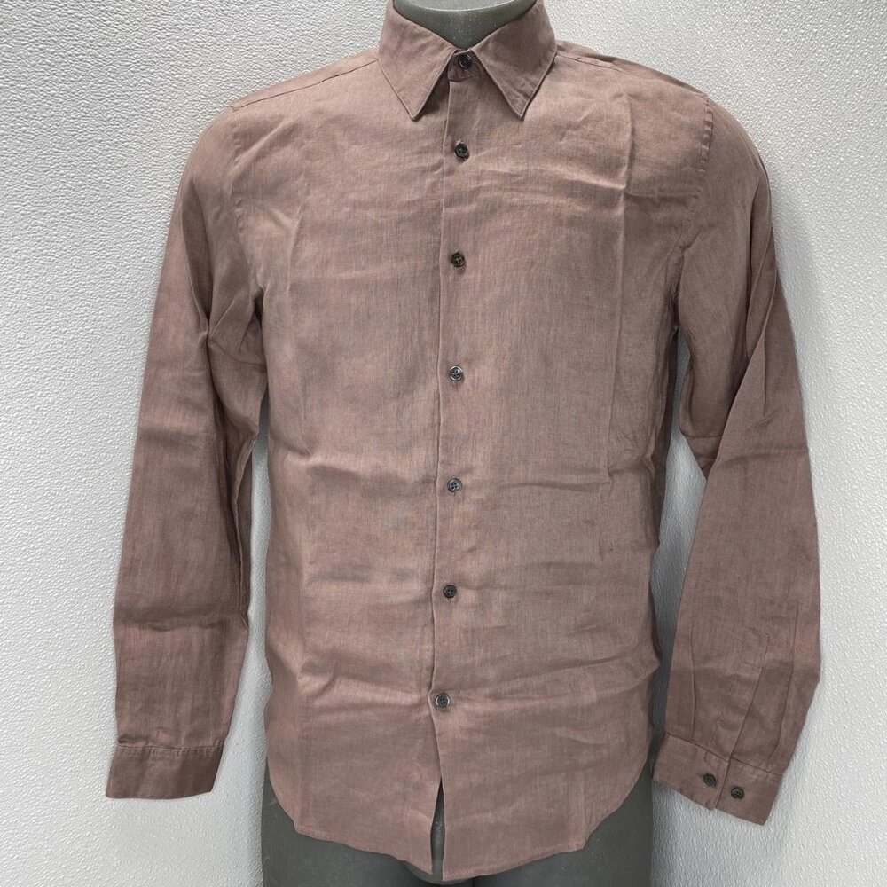 Theory Men’s Linen Button-Down Shirt Antler Red